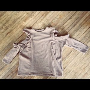 Beige Zara sweater with cutout shoulders